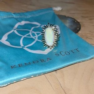 KRNDRA SCOTT - White Iridescent Gold Ring (size 5-5.5)